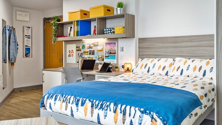 Interior view of a Kaplan Living Liverpool bedroom