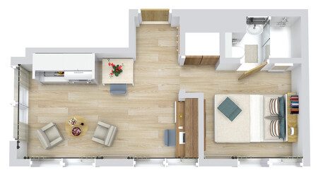 Floor plan of the Panorama Studio in Living Brighton