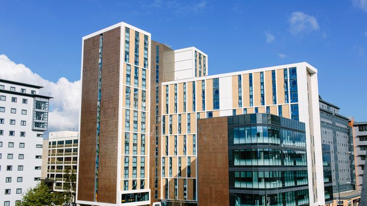 The Kaplan Living Bournemouth accommodation building on a sunny day