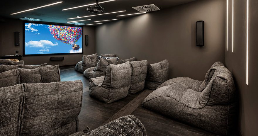 The cinema room in the Tower by Prima Vidae student accommodation