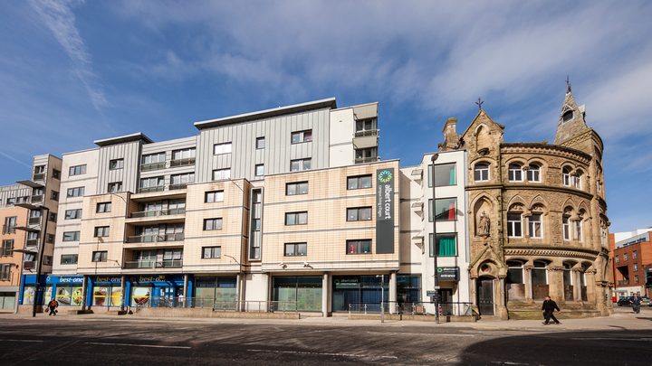 Exterior shot of the Albert Court residence in Liverpoo