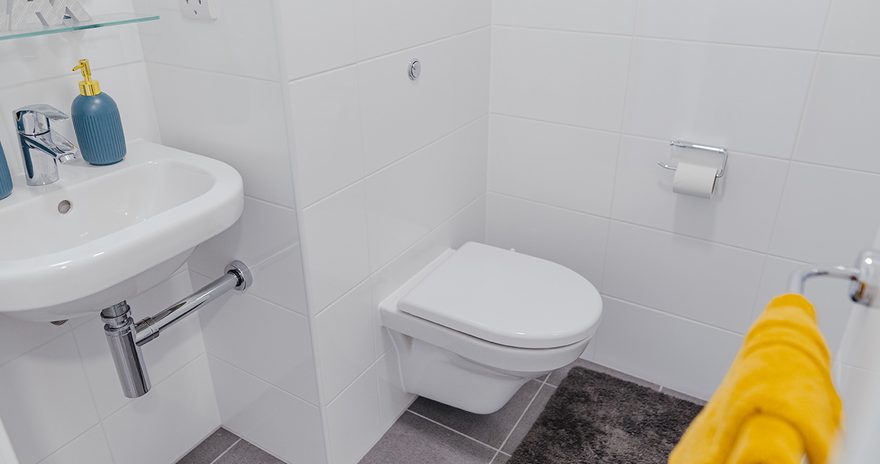 an angle of the bathroom with washbasin and toilet at chapter lewisham