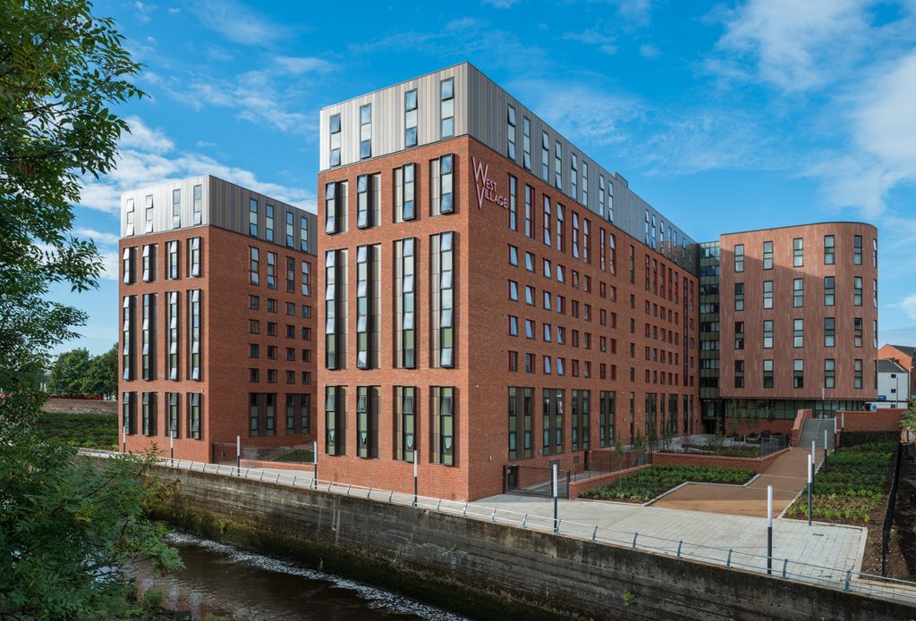 Exterior shot of the West Village residence in Glasgow