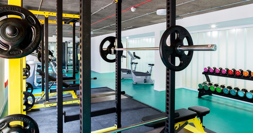 On-site gym at Scape Shoreditch accommodation in London