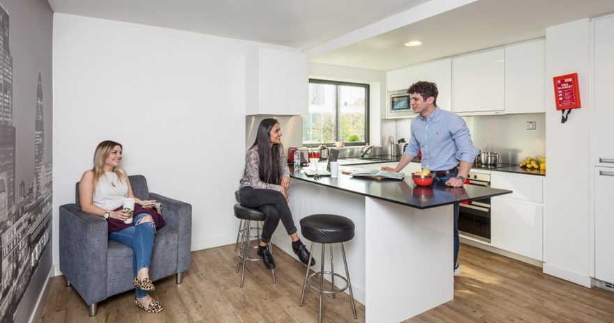 students in the private shared kitchen