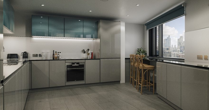 Shared kitchen space for student living in the accommodation
