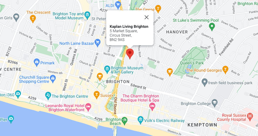 Location of Kaplan Living Brighton on a map