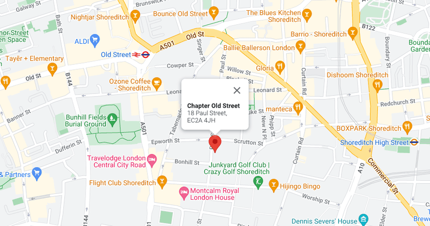 Location of Chapter Old Street accommodation on a map