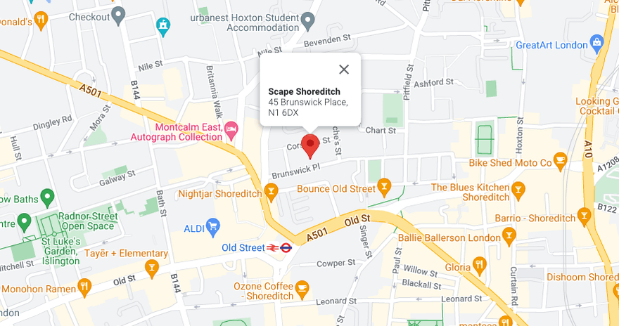 Location of Scape Shoreditch on a map