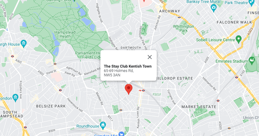 Location of The Stay Club Kentish Town accommodation on a map