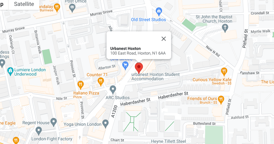 Location of Urbanest Hoxton on a map